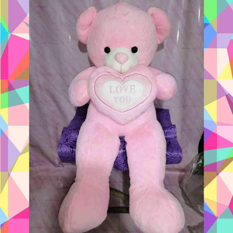 5 feet baby pink bear