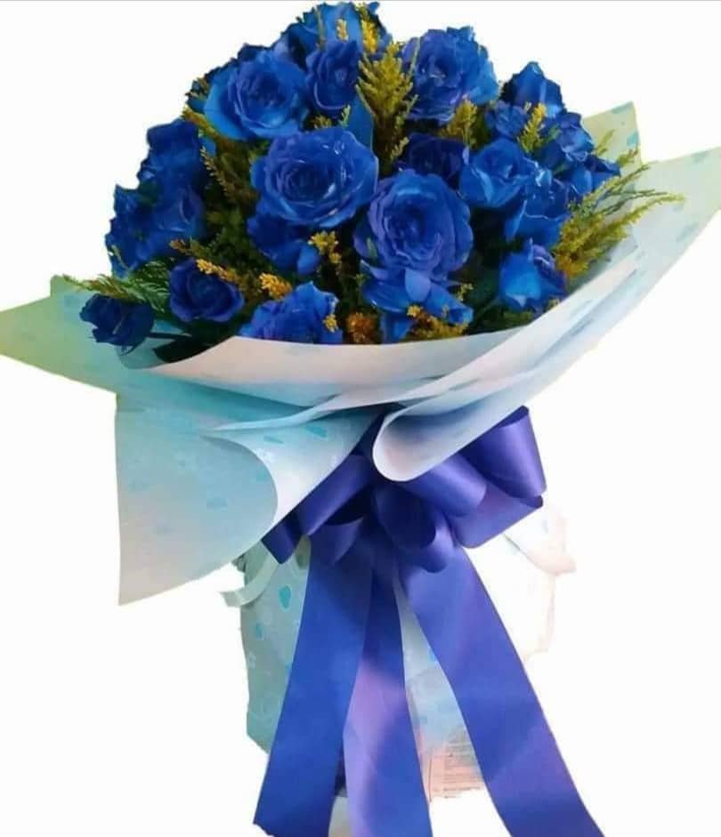 blue roses bouquet 2 dz.