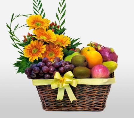 Fruit Basket with Flowers 2