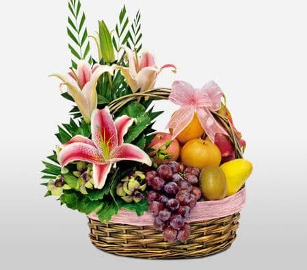 Fruit Basket with Flowers 4