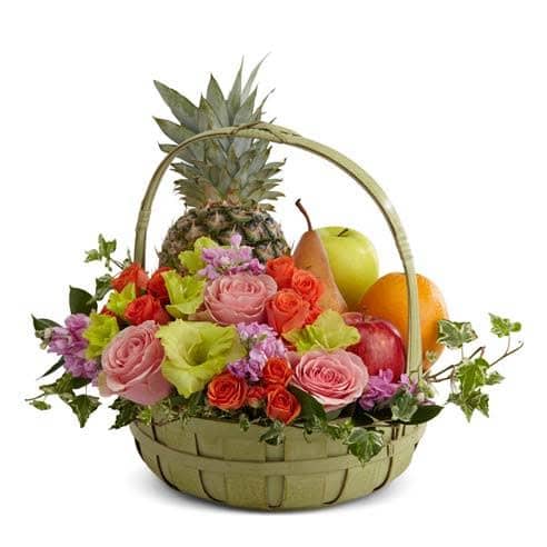 Fruit Basket with Flowers 6